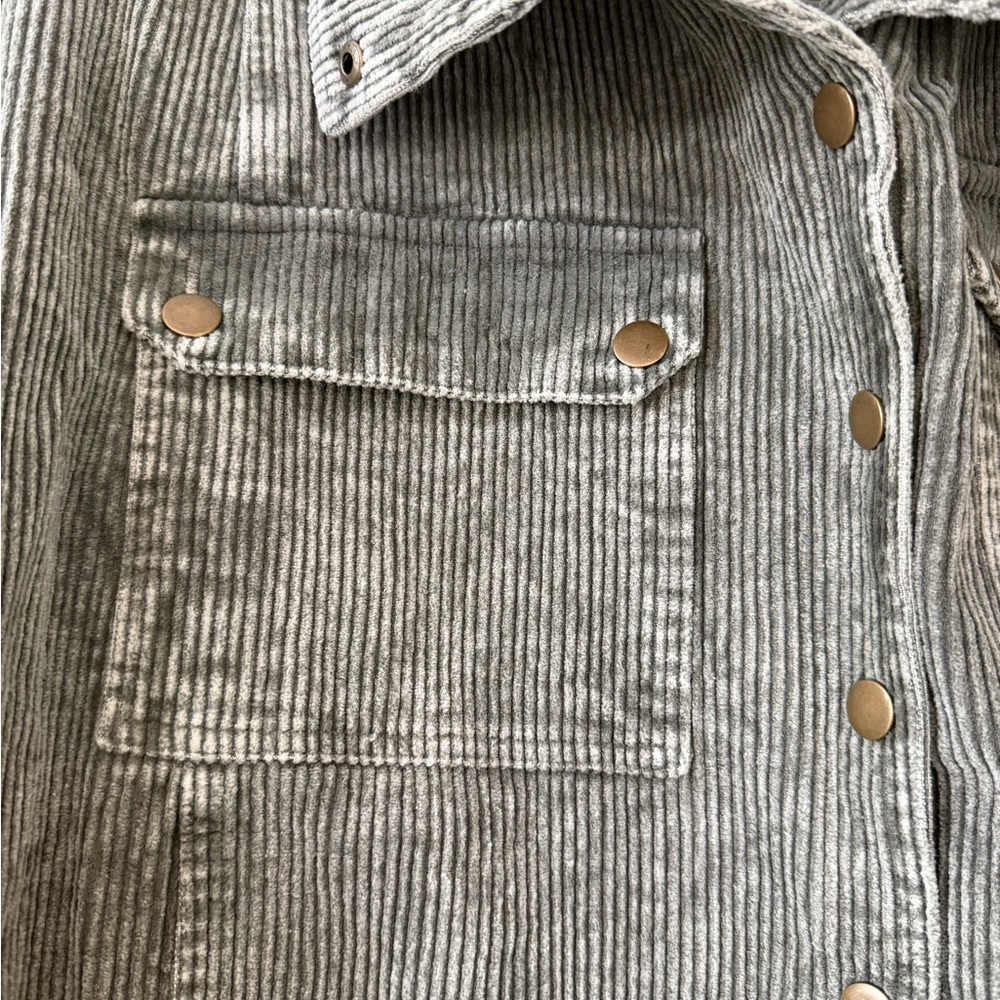 Oli & Hali Sage/ Grey Corduroy Utility Jacket - Picture 4 of 10